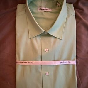 Kenneth Cole Men's Light Green Dress Shirt - New